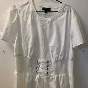 White Blouse with Gusseted Waist